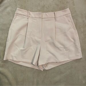 Nine West Pleated High-Waisted Tan Dress Short Size 12 Workwear Career